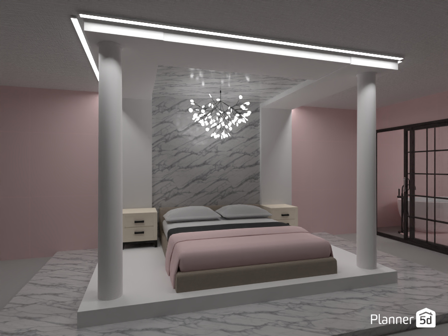 Huge Canopy Type Bed with Bathroom 10657748 by Ellen image