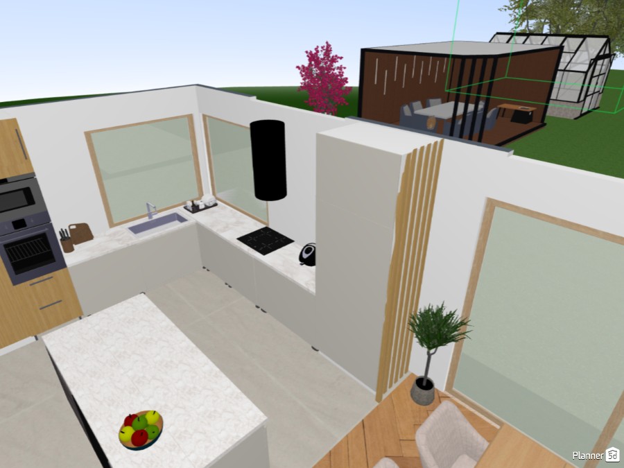 Z wyspą - okap na ścianie #23520834 by User 138444567