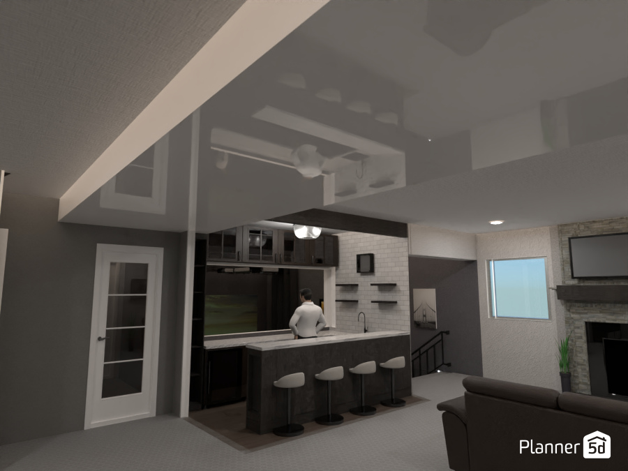 Basement bar looking into simulator #7360402 by mlbuddejr