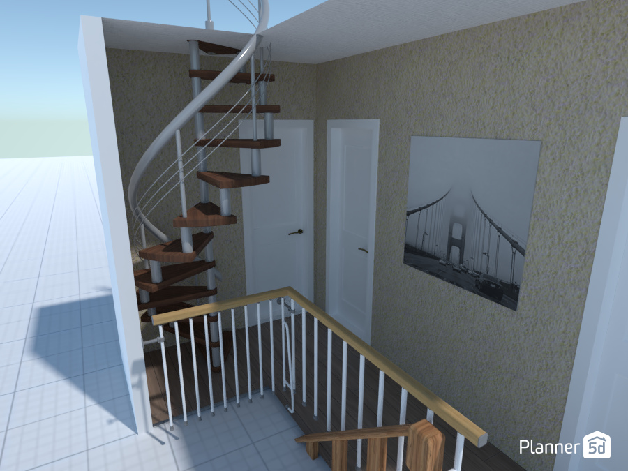 Landing with spiral staircase #6778846 by Damien Callaghan