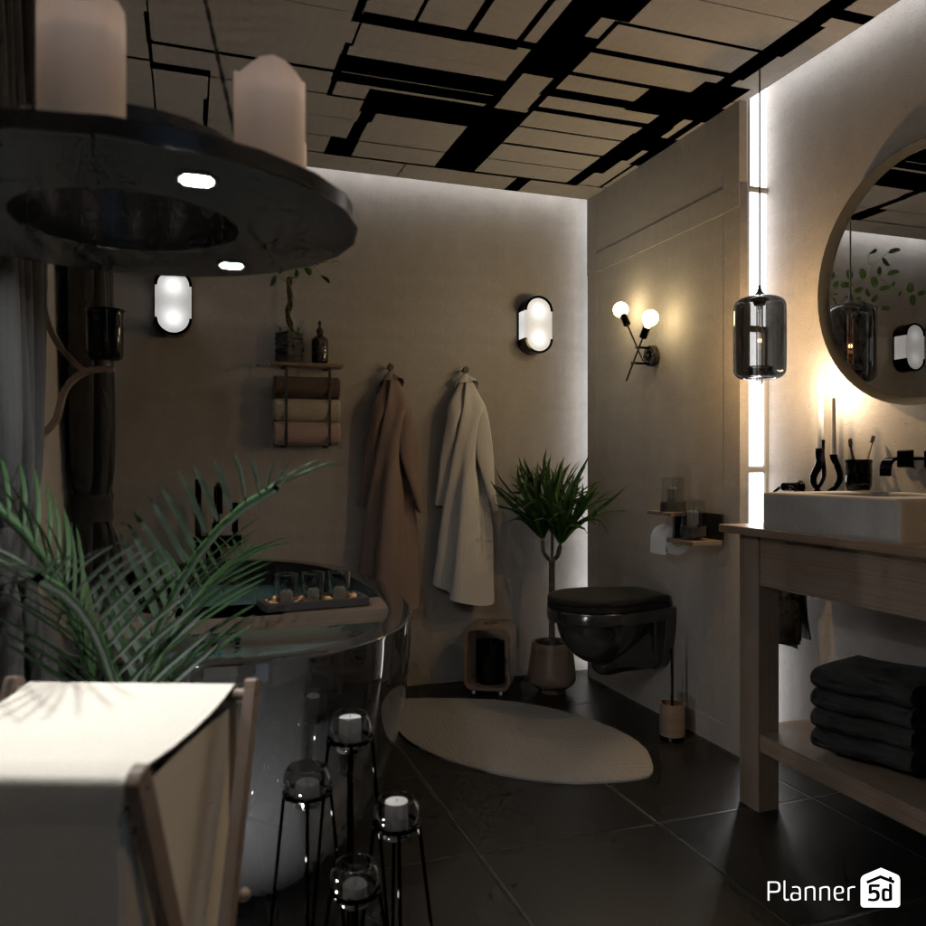 Bath with candles #19232072 by Editors Choice