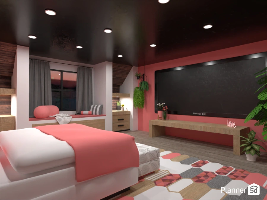 Pink, White, and Gray bedroom #3073480 by DaWutIsReal