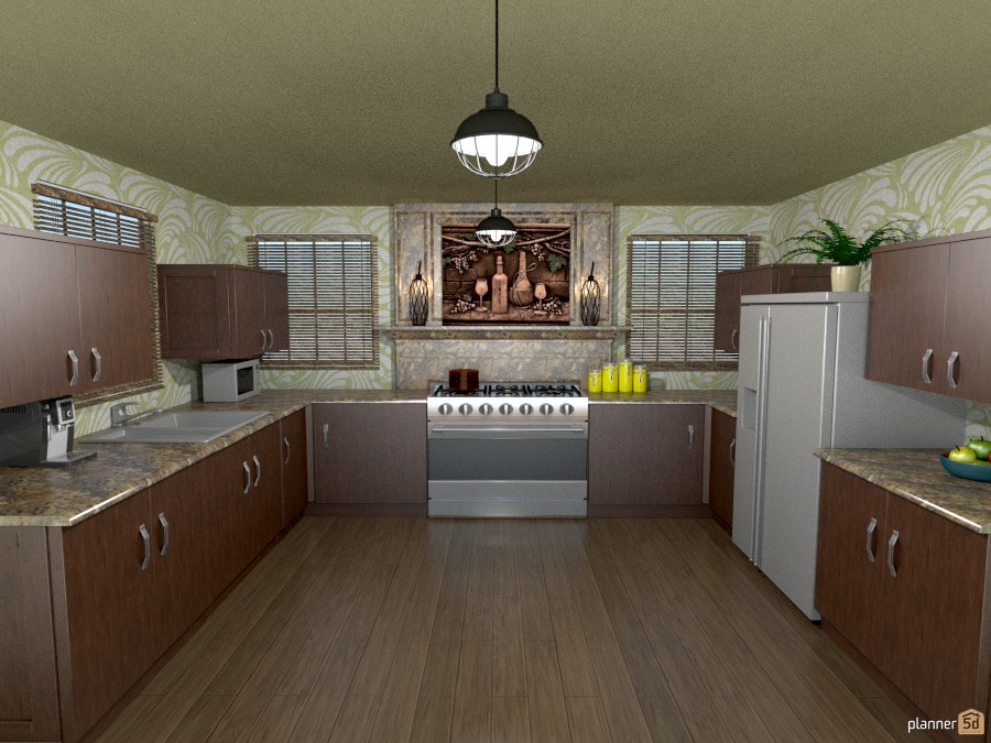 kitchen w stove mantel 1002486 by Joy Suiter image