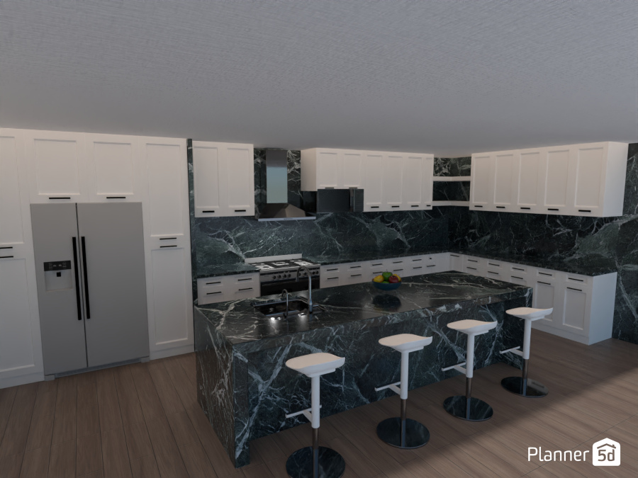 A kitchen with island_ #8485505 by Laia