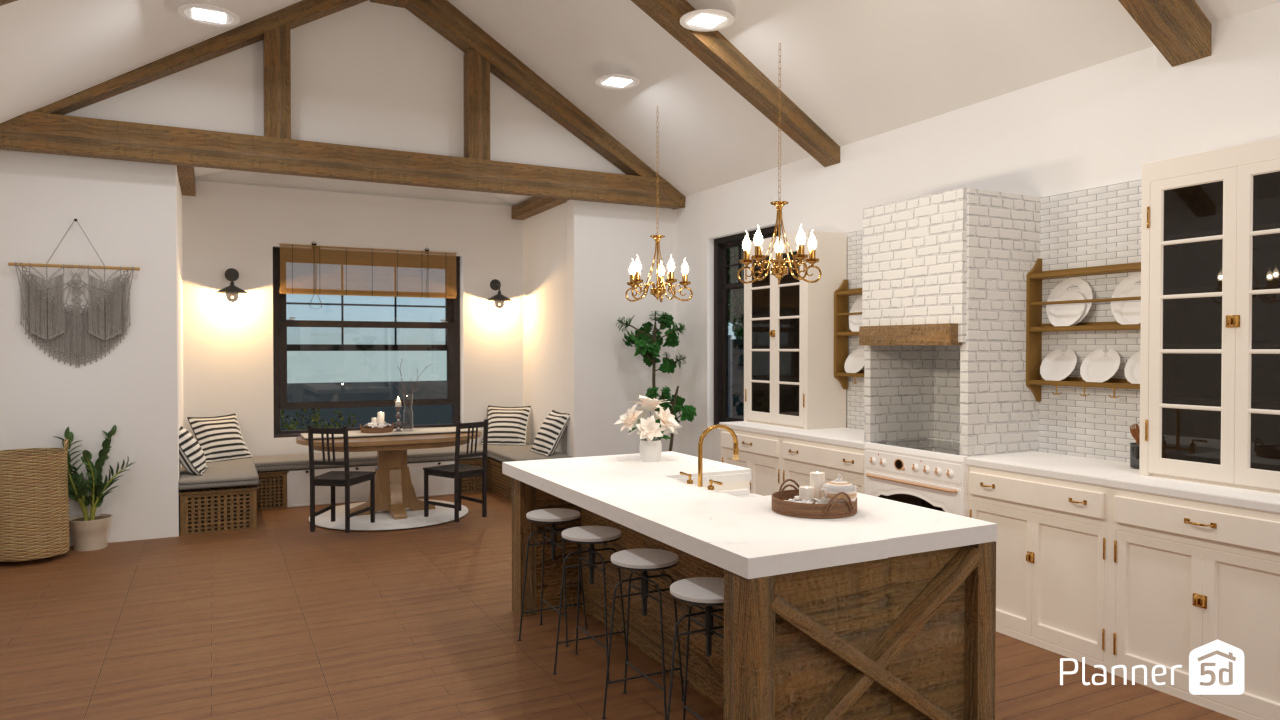 Premium AI Image  Farmhouse kitchen decor interior design and