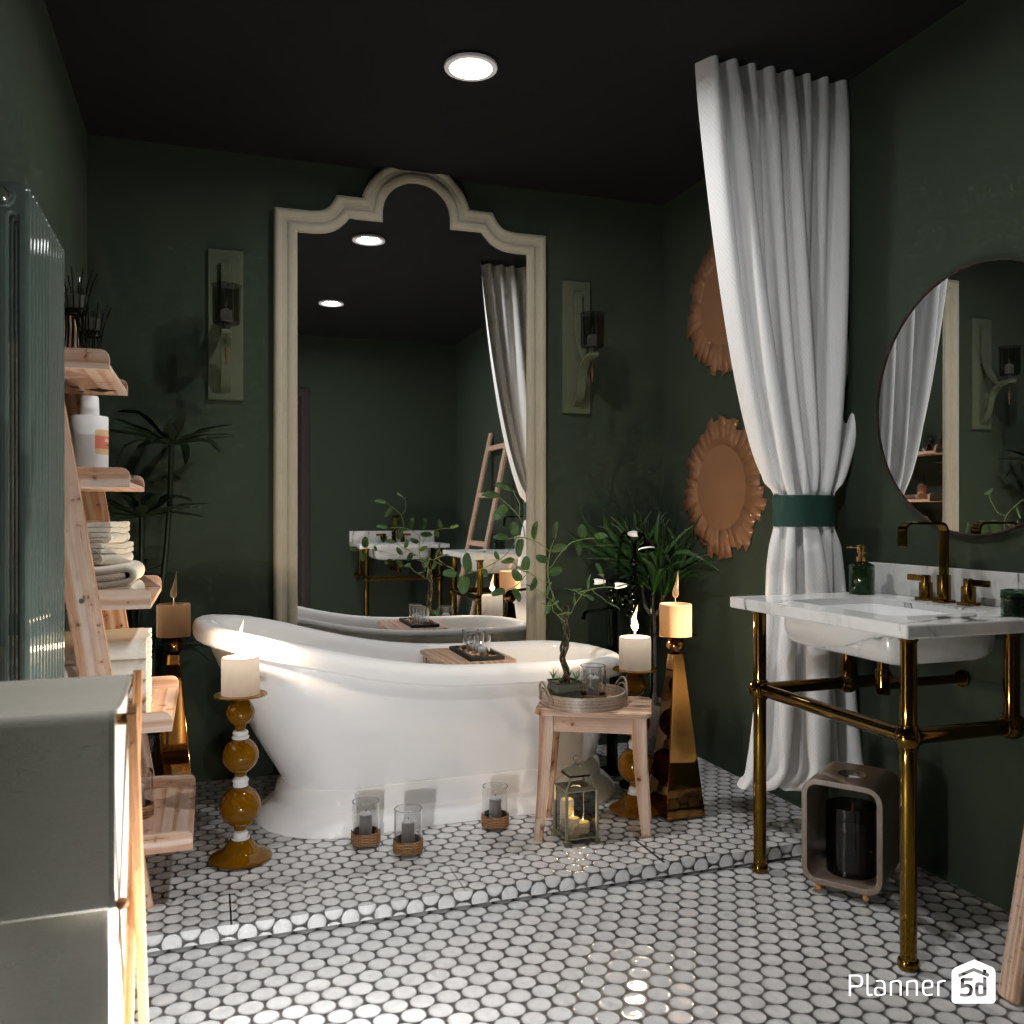 Bath with candles #19257048 by Editors Choice