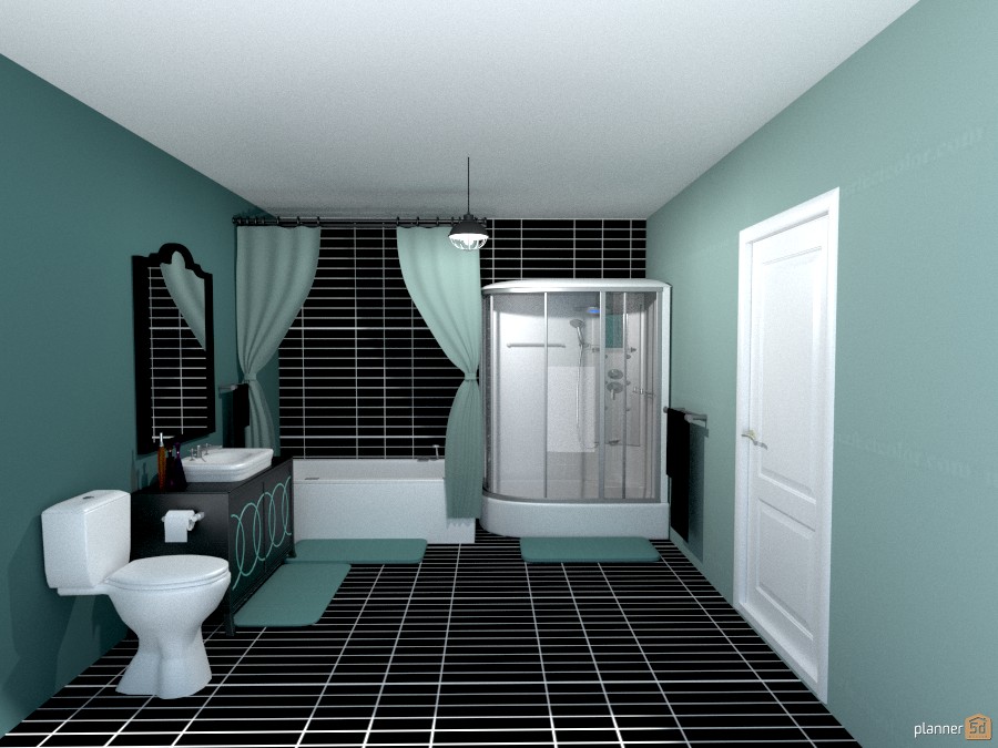 teal n black bathroom 1002948 by Joy Suiter image