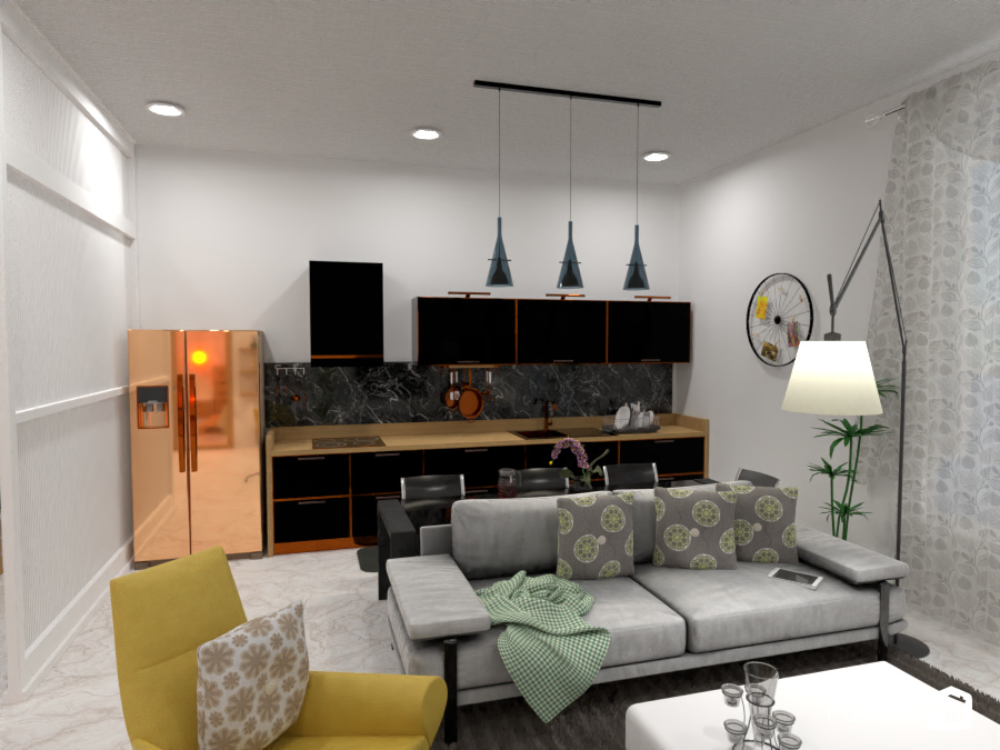 Small house Living room and kitchen+dining #7296026 by Born to be Wild