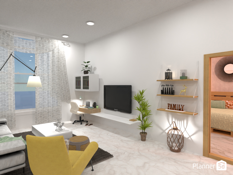 Small house- with working space in the living room #7296054 by Born to be Wild