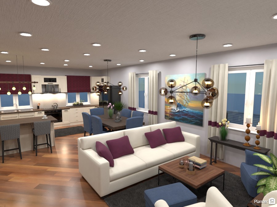 Blue & purple house #3229117 by Arnie