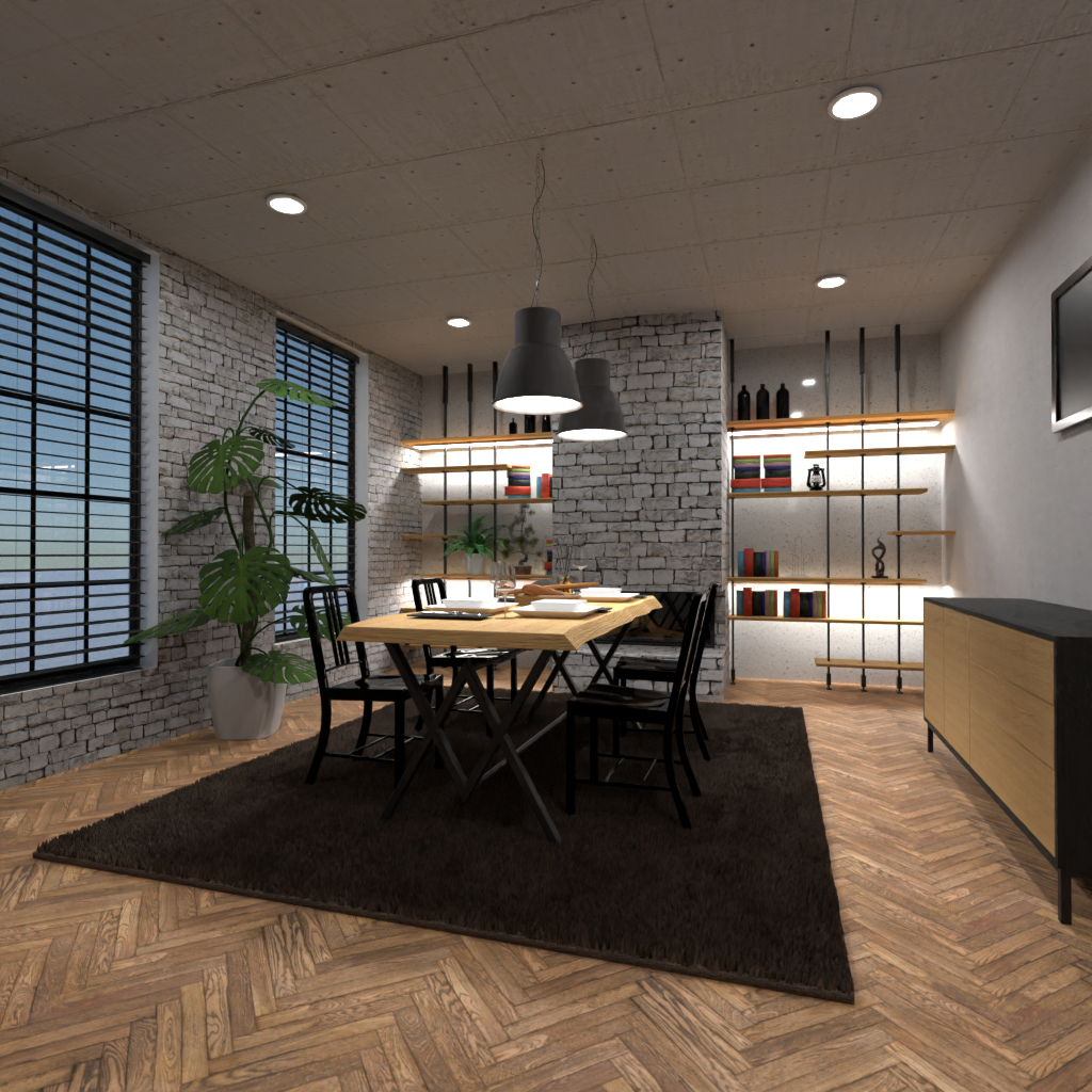 Industrial dining room #3347848 by Editors Choice