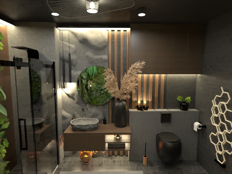 Dark Bathroom / Design battle contest #17778503 by ZACKY DESIGNER