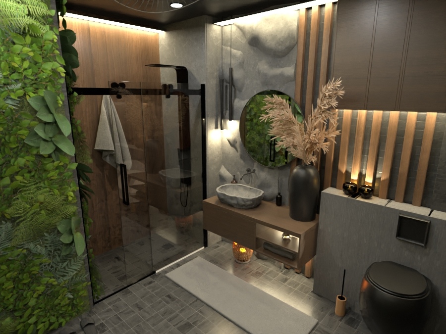 Dark Bathroom / Design battle contest #17778515 by ZACKY DESIGNER