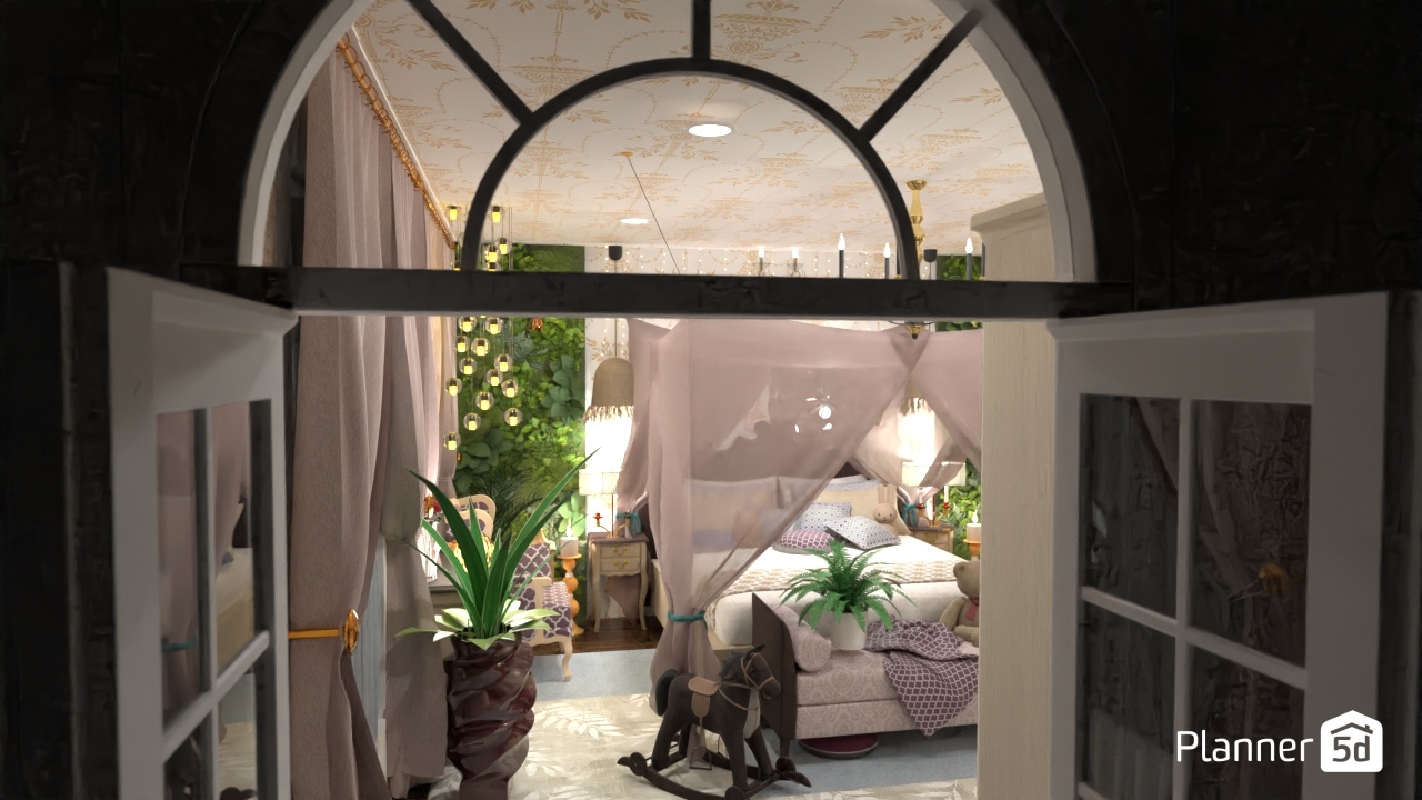 pink & yellow bedroom #31406864 by User 137598503