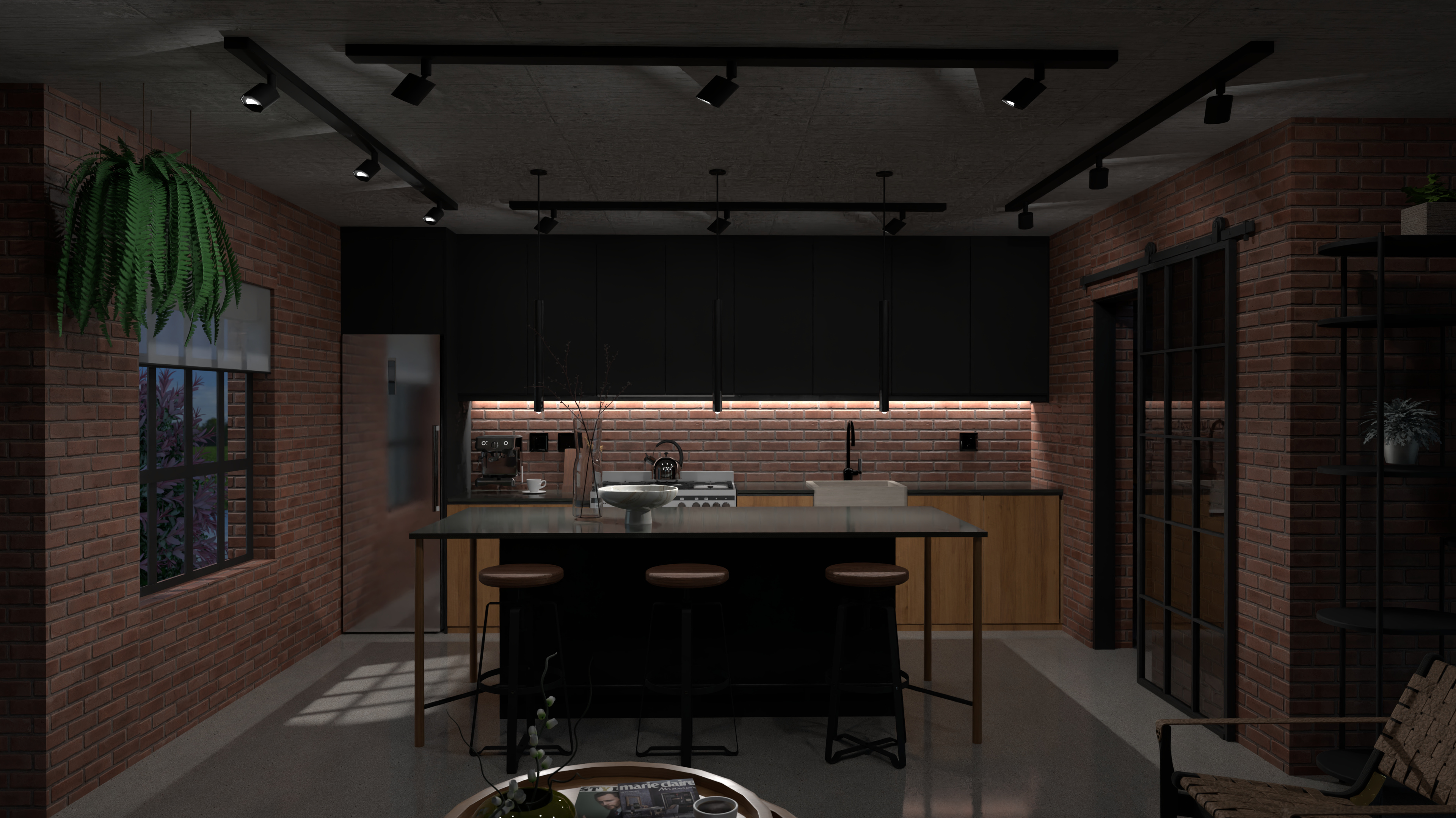 4K Dark Industrial Kitchen Render #10353760 by Candice Nero