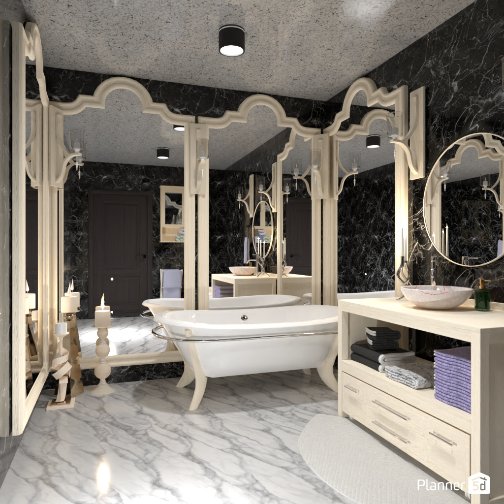 Ванна при свечах #19214452 by Editors Choice