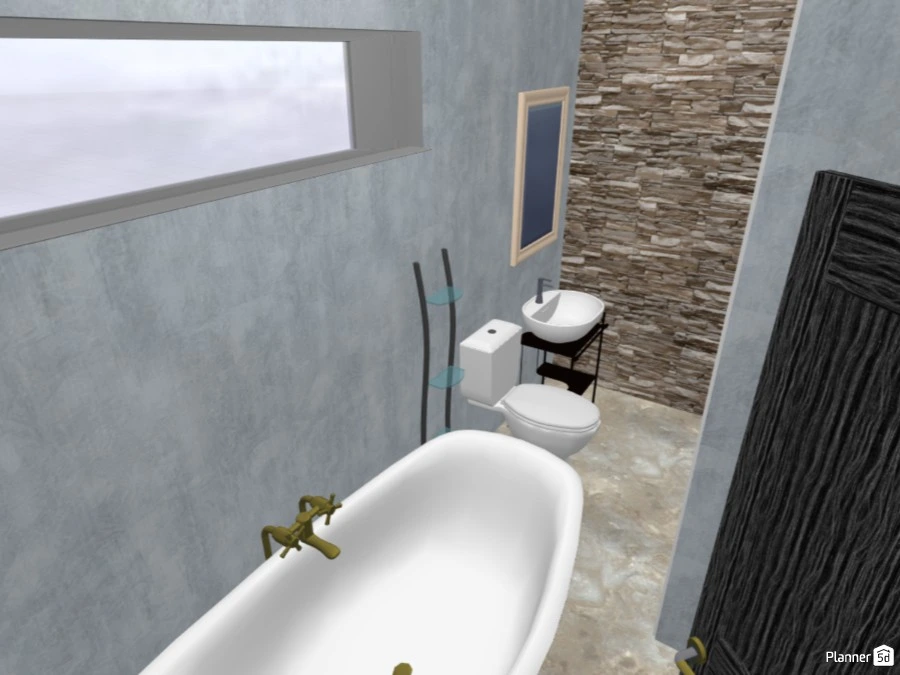 Stone accent wall bathroom #75477 by Anonymous