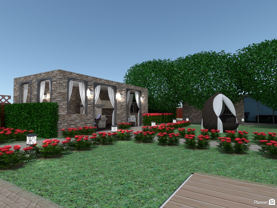 Задний двор с зимней беседкой #694581 by Ольга Строева