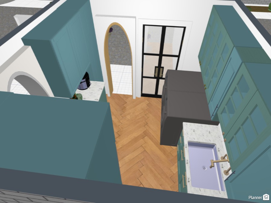 Kitchen Remodel 2024 - arch to Mudroom w/ovens near sink copy #24774980 by Jen Tyre