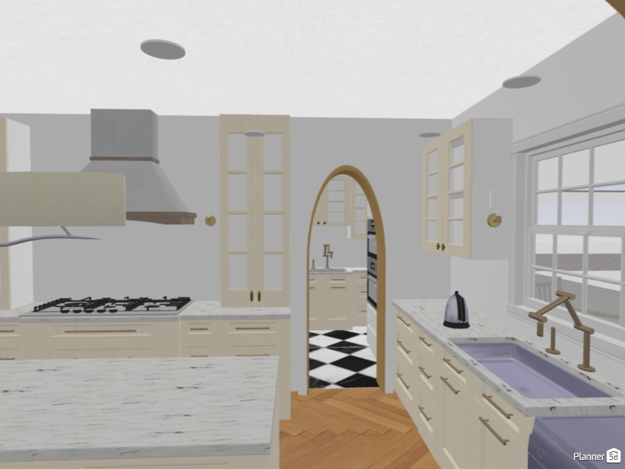 Kitchen Remodel 2024 - arch to Mudroom w/ovens near sink copy #24261344 by Jen Tyre