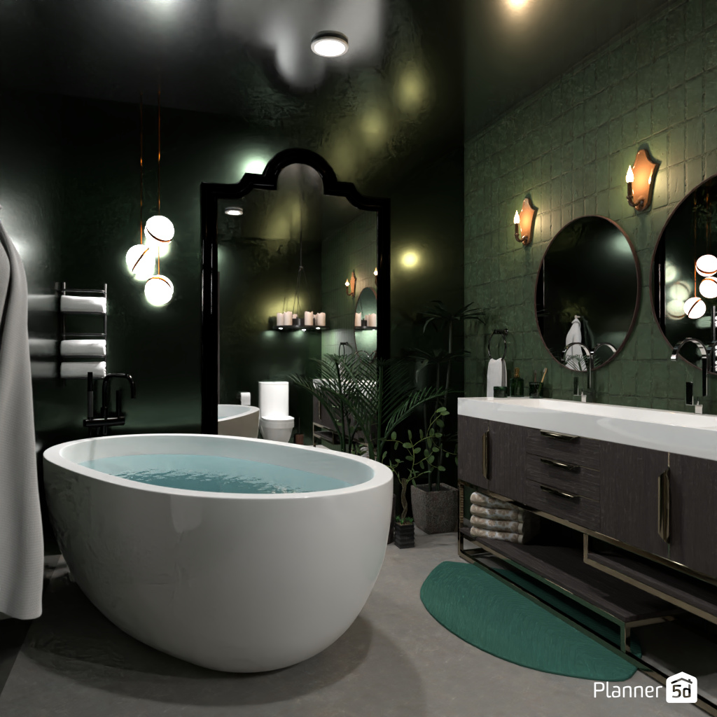 Bath with candles #19285600 by Editors Choice