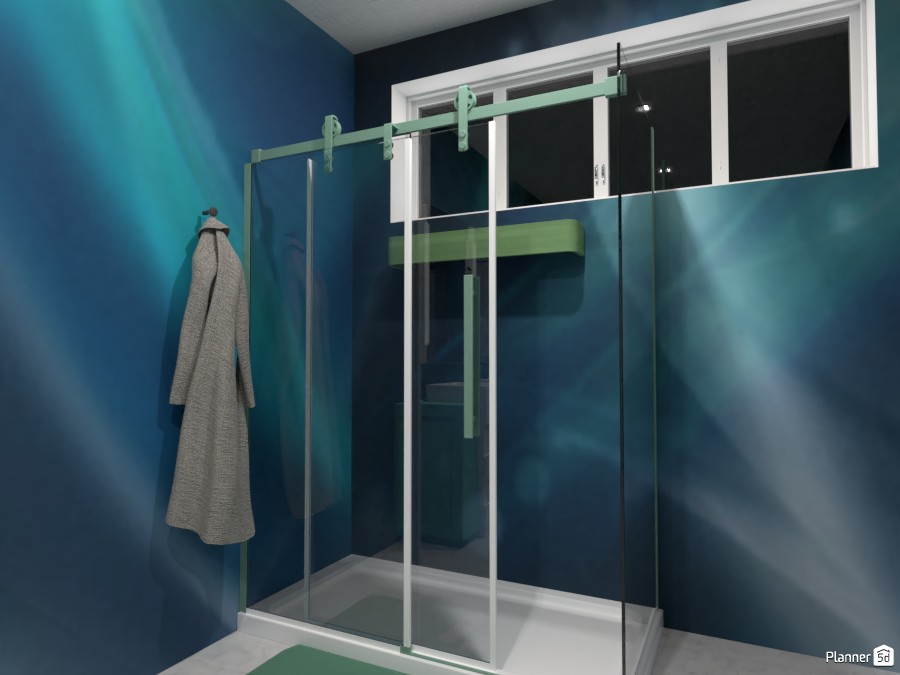 Blue and Mint Green Themed Bathroom 4062366 by Art lover image