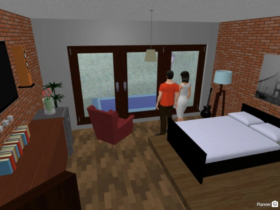 Bedroom with a pool and green view #2996228 by yovian yustiko