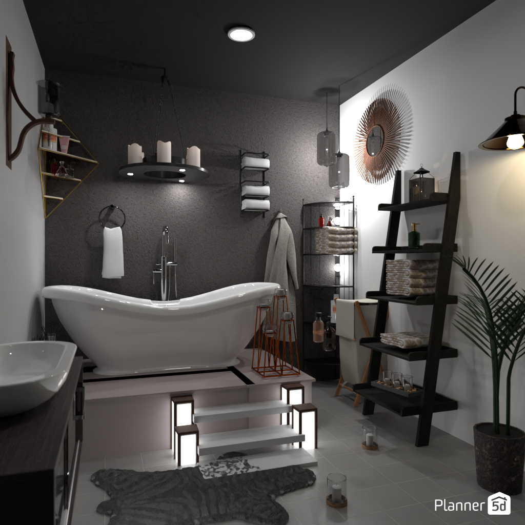 Bath in a candle light #19214732 by Editors Choice