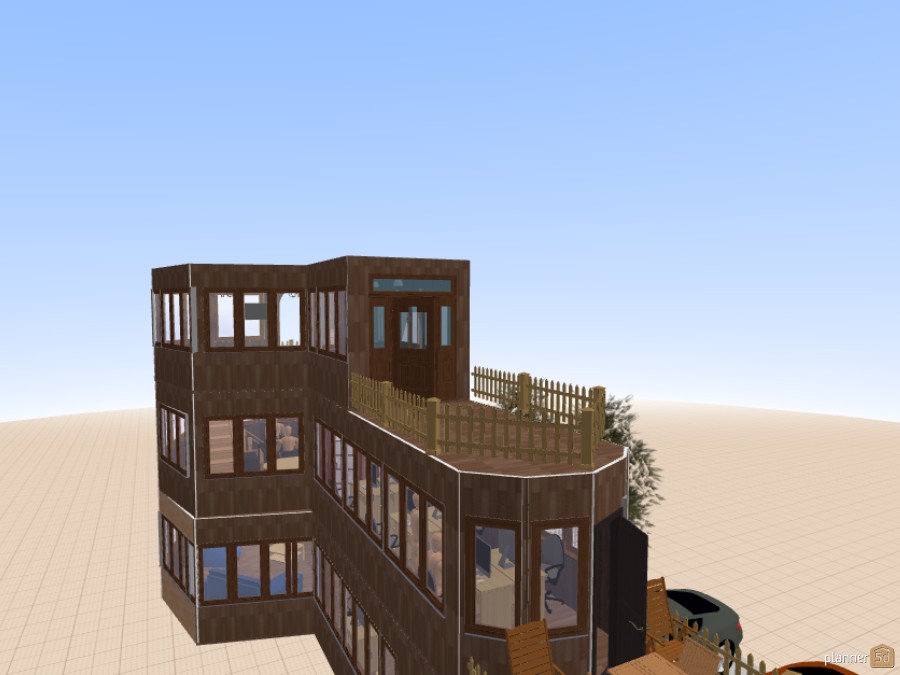 Mansion of Wood(3 stories) - Free Online Design | 3D Floor Plans by