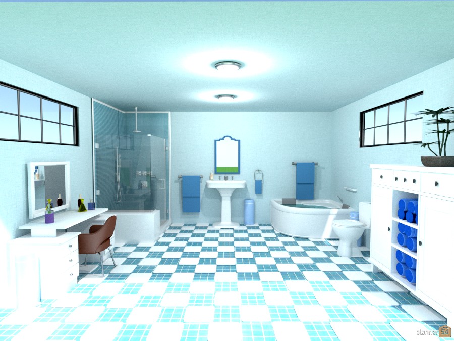 blue and white chck bathroom #818962 by Joy Suiter