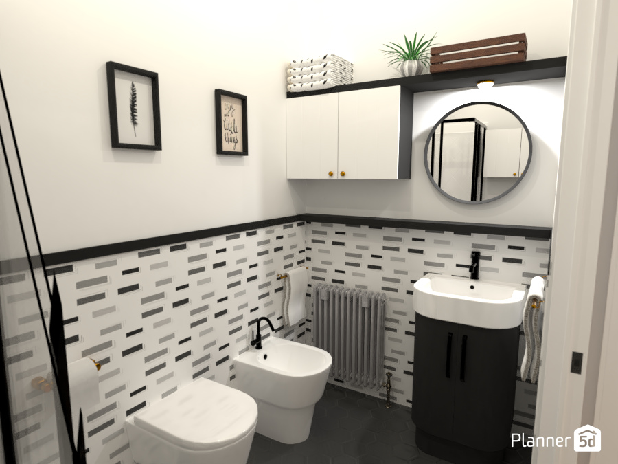 Black and white Bathroom #7128258 by Elena Z