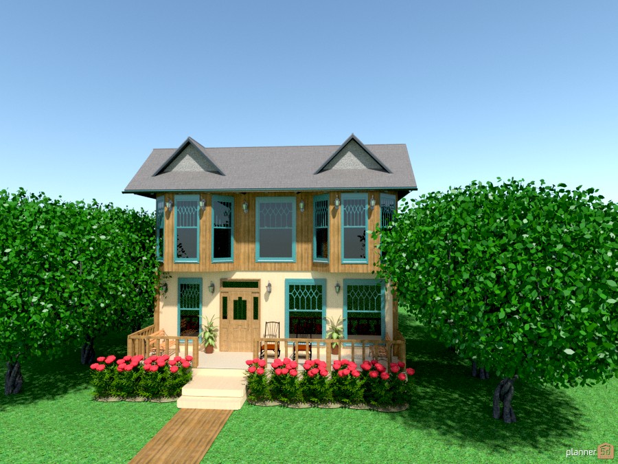 two tone house w/porch 915992 by Joy Suiter image
