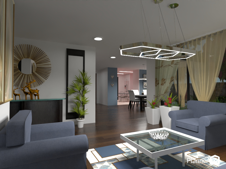 Interior casa familiar de una planta #13554615 by MariaCris