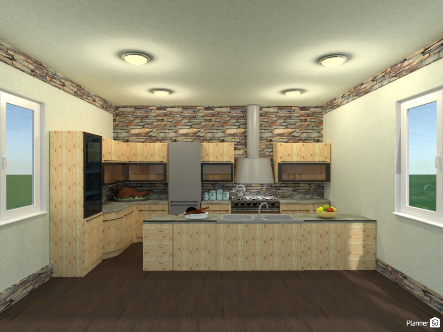 custom brick n pine kitchen #2007580 by Joy Suiter