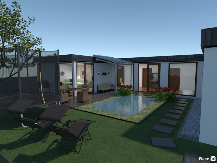 Family house with small garden lake #4278349 by Gabes