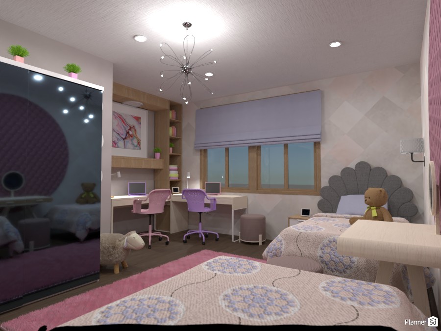Twin sisters bedroom : Design battle contest #5623869 by Gabes