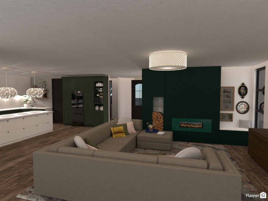 Colorful Living Room and Kitchen #4297712 by Isabel