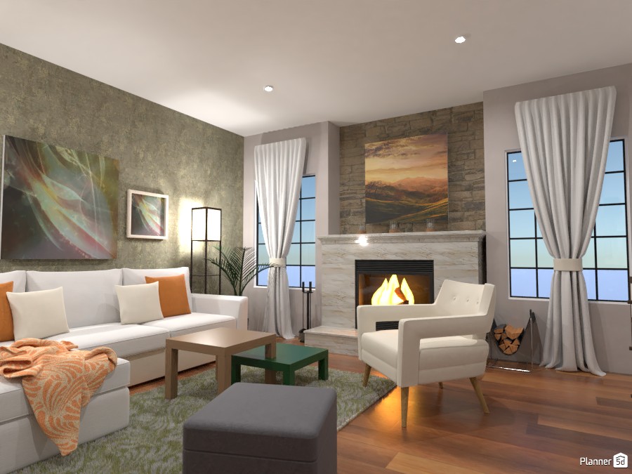 Room with fireplace : Design battle contest #5472741 by Gabes