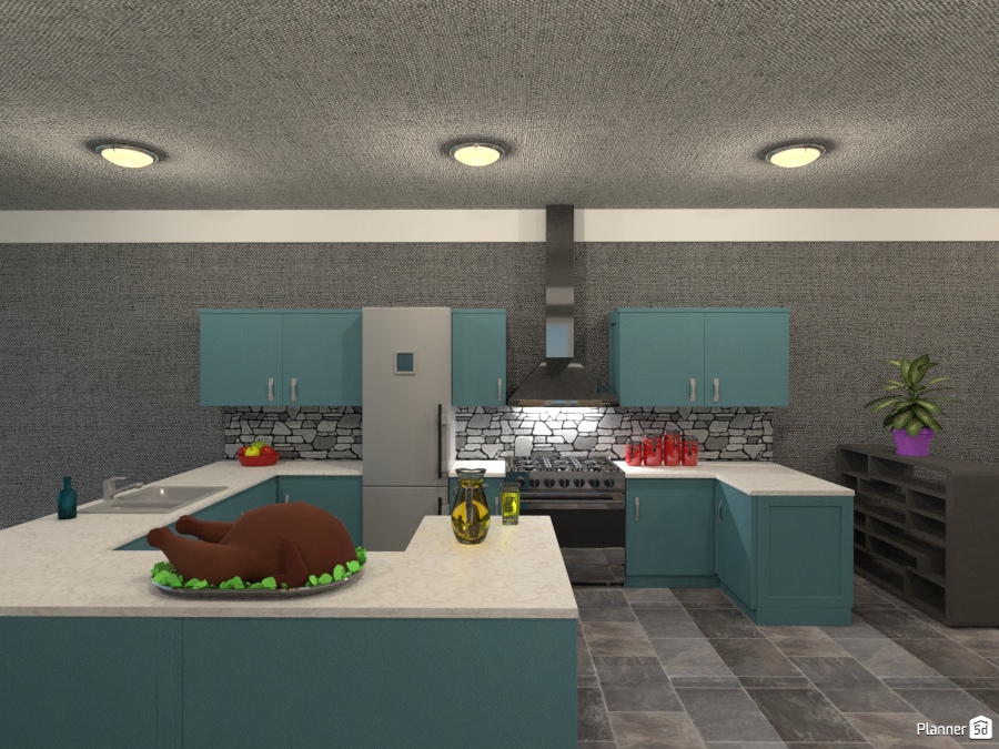 gray slate floors in kit n dining #2027233 by Joy Suiter