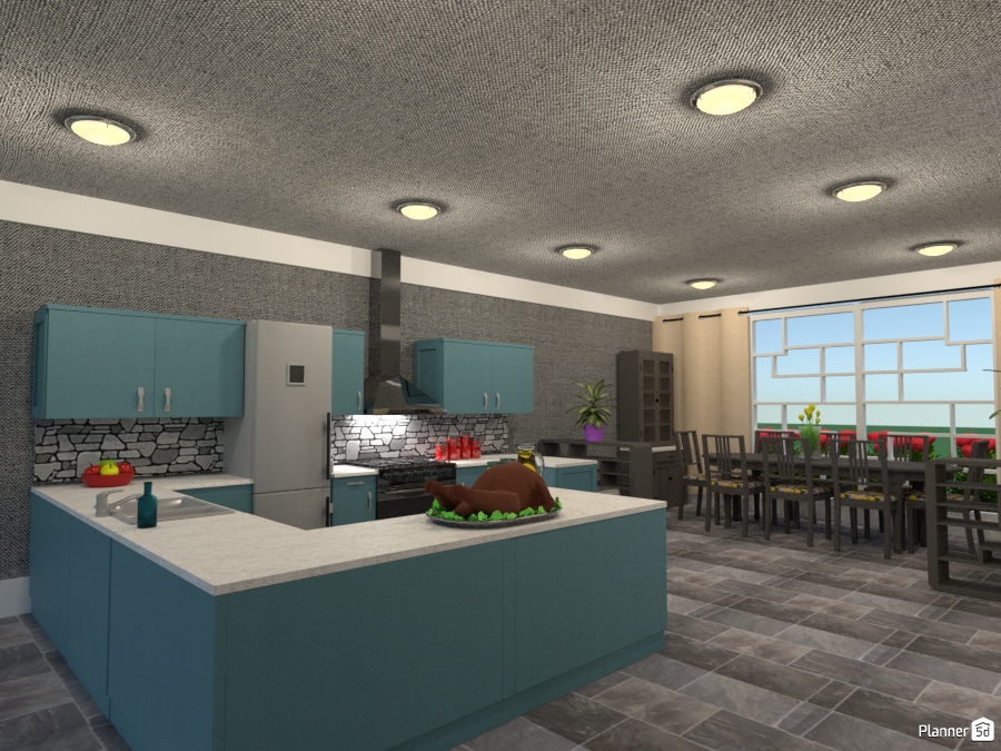 gray slate floors in kit n dining #2027235 by Joy Suiter