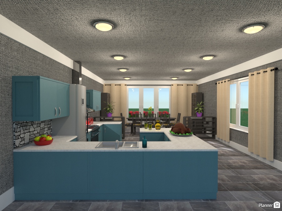 gray slate floors in kit n dining #2027253 by Joy Suiter