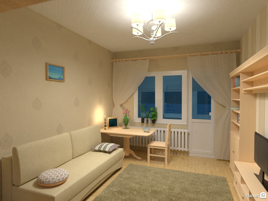 3 комнатная квартира, зал (гостиная) #2231273 by Nurlan Keldiyarov