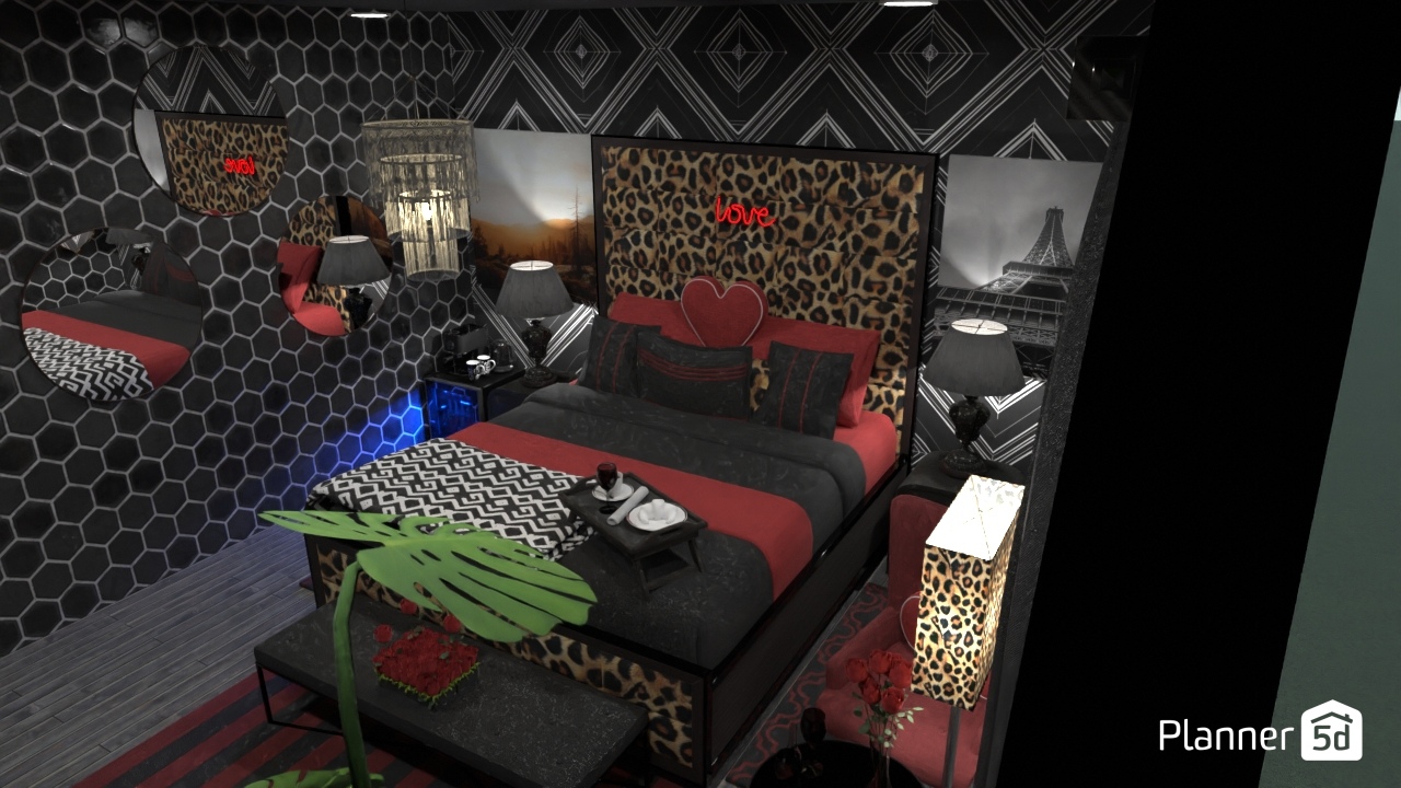 Valentines Bedroom With Mini Fridge, Ect #32889452 by ShakaLakaDeAlpaka