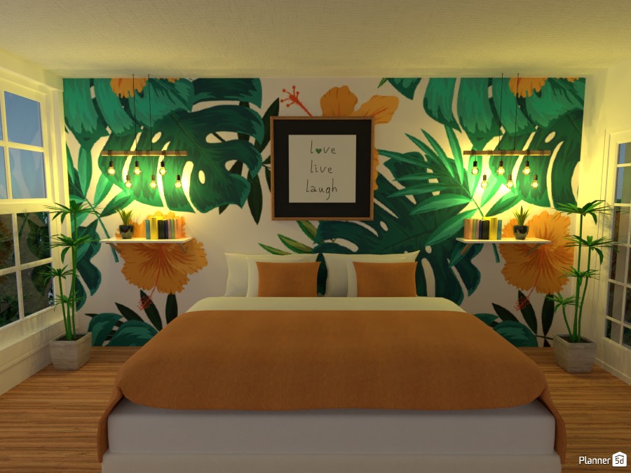 Camera da letto verde e arancione 3786161 by Maria image