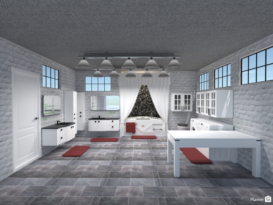 black n white bath n laundry #1982998 by Joy Suiter