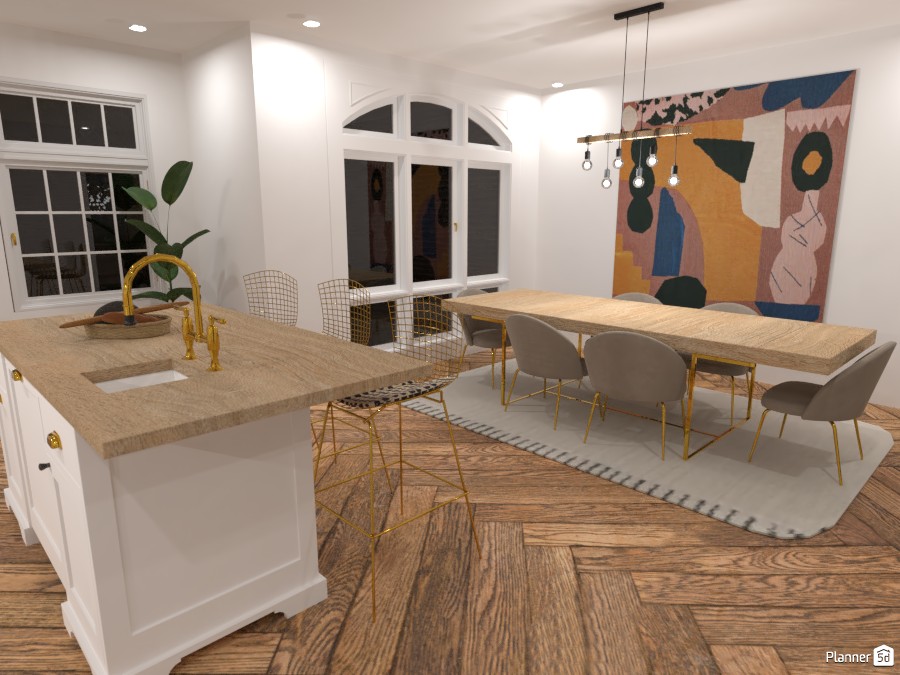 New York Townhouse - Kitchen and Dinning room #4652078 by Ana G