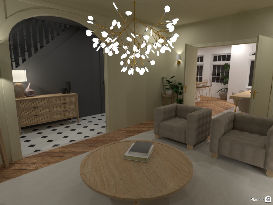 New York Townhouse - Formal Living Room opening to Kitchen and Dinning Room #4652085 by Ana G