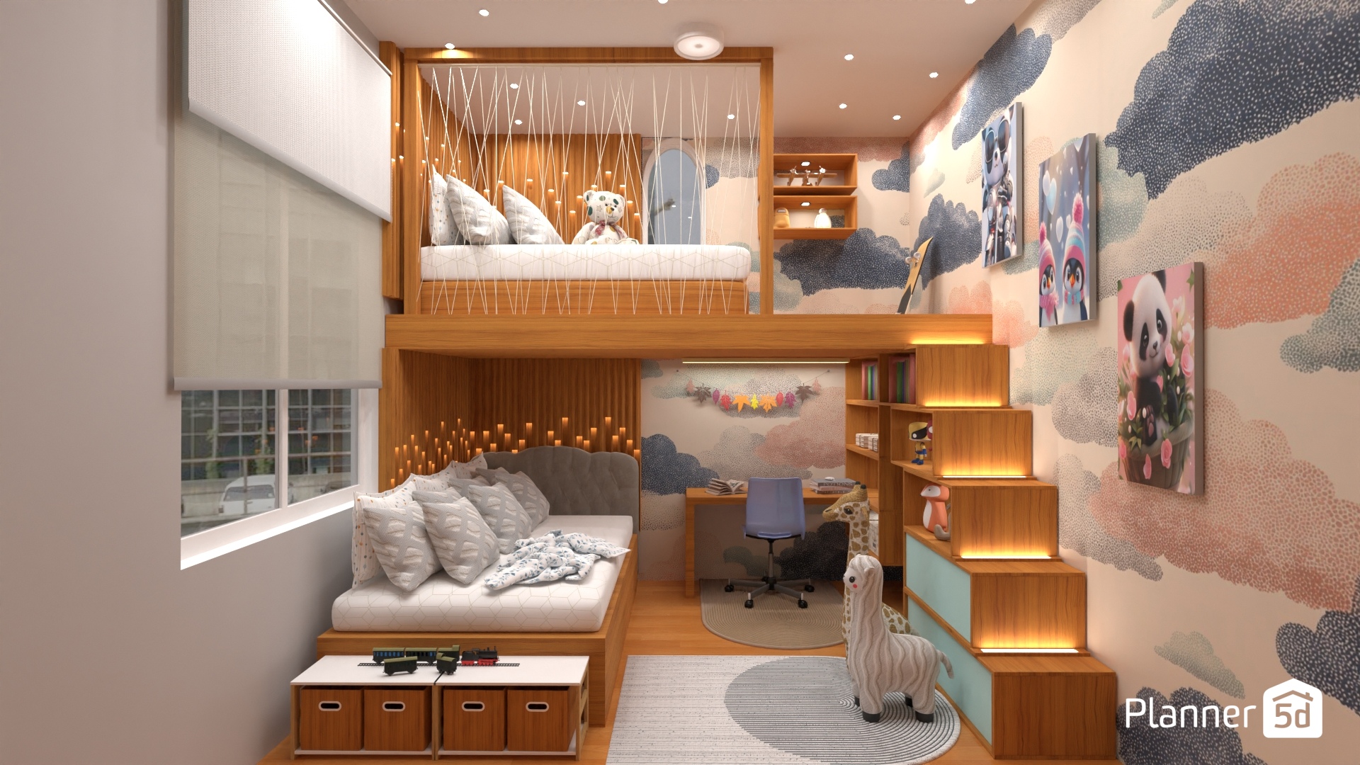 Dormitorio infantil en altura #32274296 by MariaCris