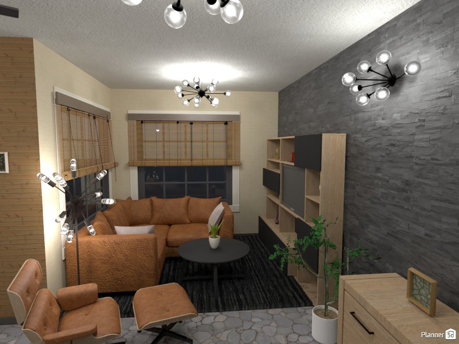 Dining and living room with natural materials 2 #3763649 by Rita