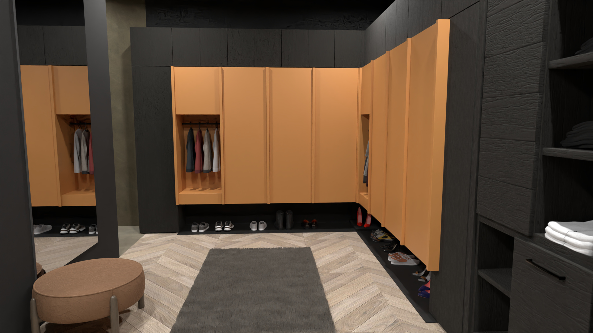 orange walk in closet #13022947 by Michel
